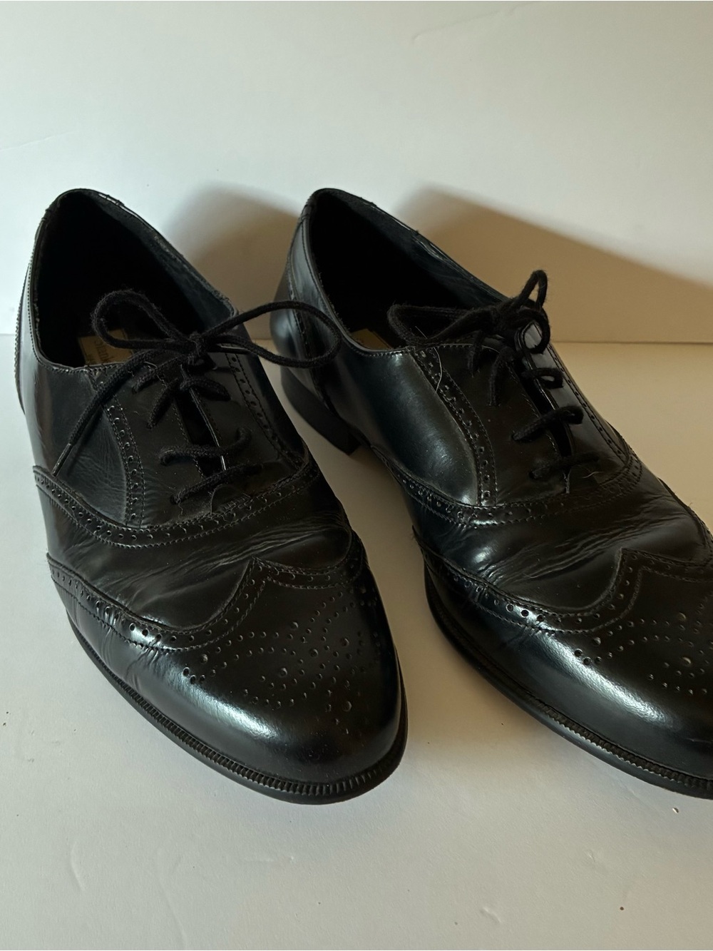 Stanley Blacker Classic Men’s Black Leather Wingtip Dress Shoes Size 10.5